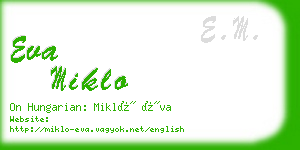 eva miklo business card